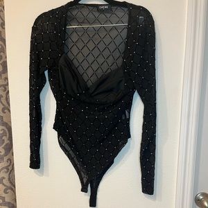 Bodysuit top with sparkles